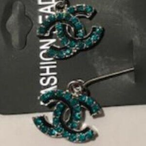 Blue Rhinestone Brooch Headscarf Hijab Pin